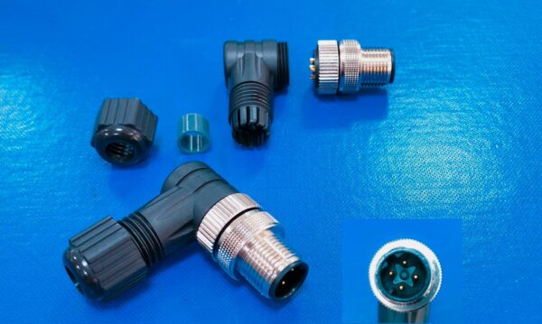M12 D-code 4Pin Male 90° Field Wireable Connector